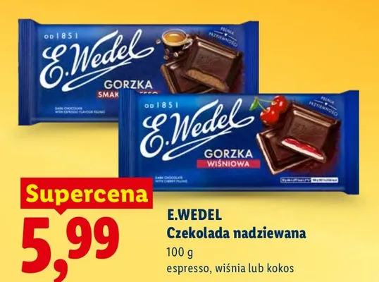 Czekolada nadziewana espresso promocja w Lidl