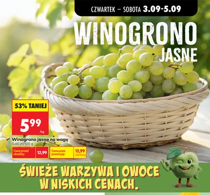 Winogrona jasne promocja w Biedronka