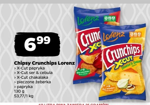 Chipsy Crunchips Lorenz X-Cut papryka promocja w Netto