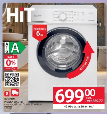 Pralka BOMANN WA 7161 promocja w Selgros