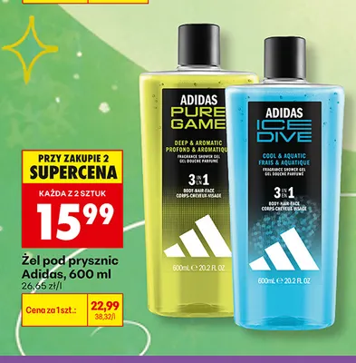Żel pod prysznic Adidas Pure Game promocja w Biedronka