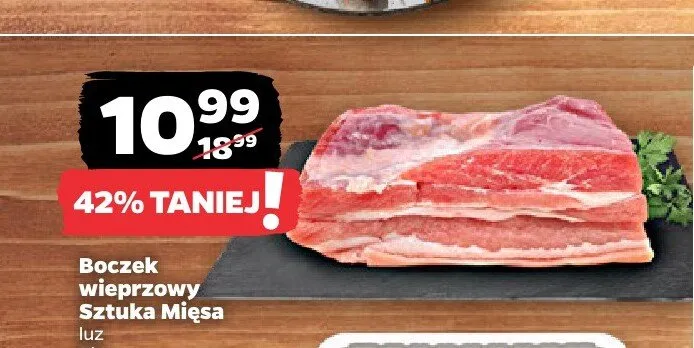 Boczek wieprzowy Sztuka Mięsa luz promocja w Netto