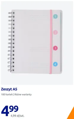 Zeszyt A5 100 kartek promocja w Action