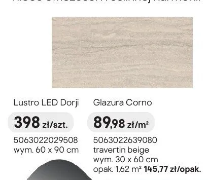 Glazura Corno travertin beige promocja w Castorama