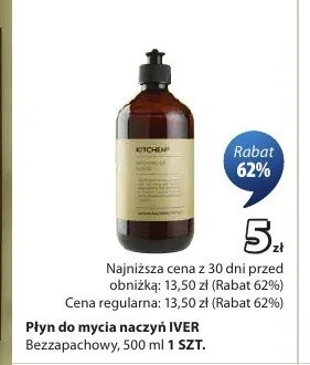 Płyn do mycia naczyń IVER bezzapachowy promocja w Jysk
