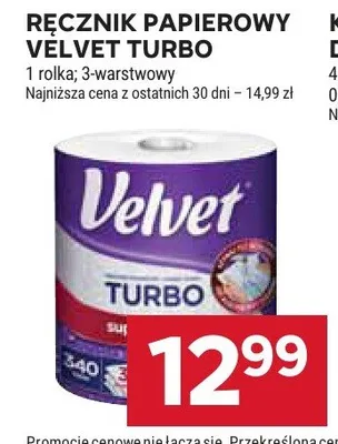 Ręcznik papierowy Velvet Turbo promocja w Stokrotka
