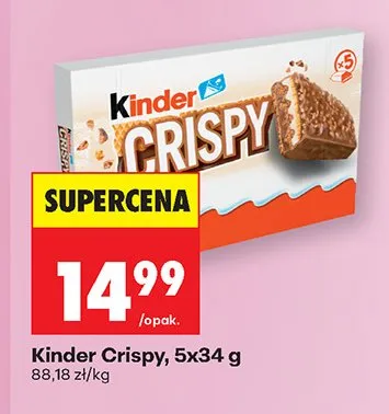 Batoniki Kinder Crispy 5-pak 34g promocja w Biedronka