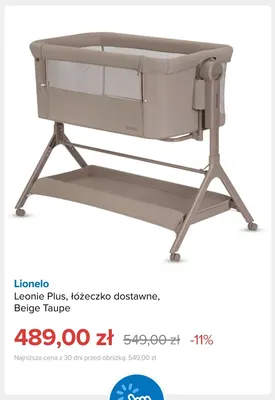 Łóżeczko dostawne Leonie Plus Beige Taupe Lionelo promocja w Smyk