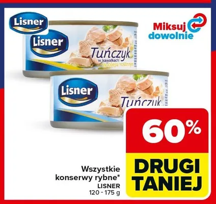 Konserwy rybne Lisner promocja w Carrefour Market