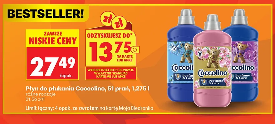 Płyn do płukania Coccolino promocja w Biedronka