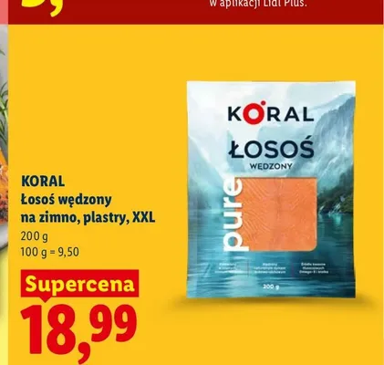 Łosoś wędzony na zimno plastry XXL Koral promocja w Lidl