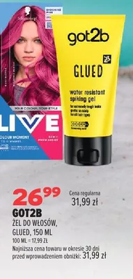 Żel do włosów got2b Glued promocja w Drogerie Natura