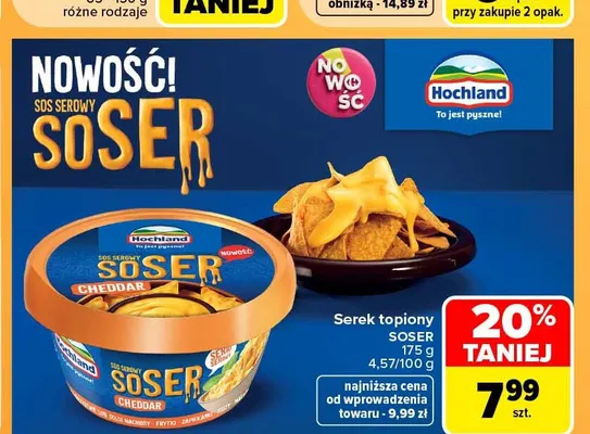 Serek topiony Soser Hochland promocja w Carrefour Market
