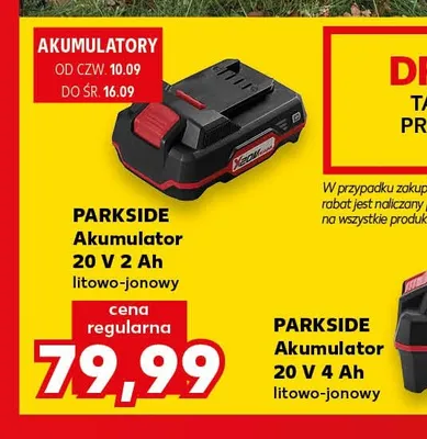 Akumulator 20V 2Ah litowo-jonowy Parkside promocja w Kaufland