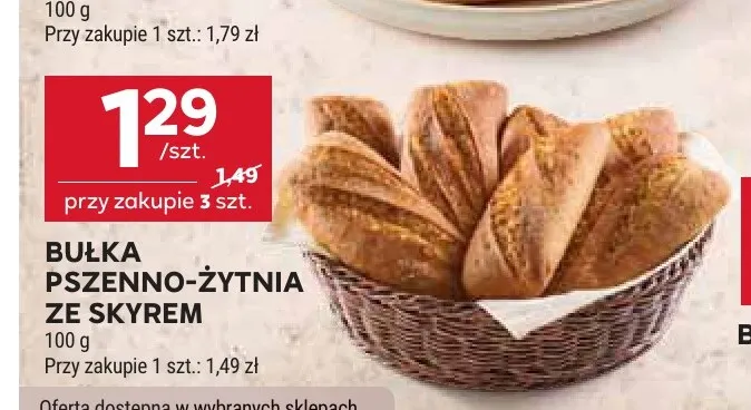 Bułka pszenno-żytnia ze skyrem promocja w Stokrotka