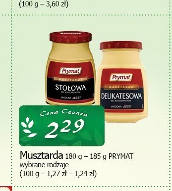 Musztarda stołowa Prymat promocja w CEZAR Delikatesy