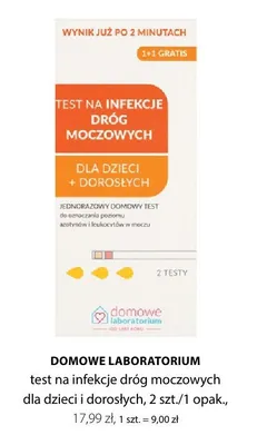 Test na infekcje dróg moczowych dla dzieci i dorosłych Domowe Laboratorium promocja w Hebe
