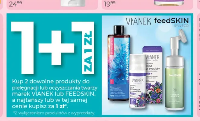 Produkty do pielęgnacji lub oczyszczania twarzy Vianek lub FeedSkin promocja w Drogerie Jawa