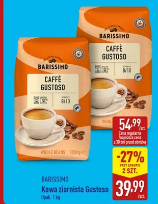 Kawa ziarnista Gustoso Barissimo promocja w Aldi