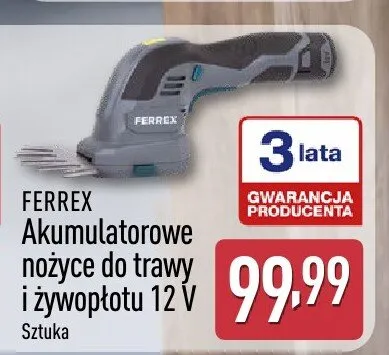 Akumulatorowe nożyce do trawy i żywopłotu Ferrex 12V promocja w Aldi