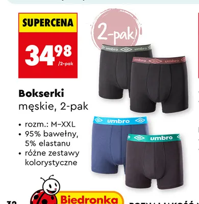 Bokserki męskie Umbro 2-pak promocja w Biedronka