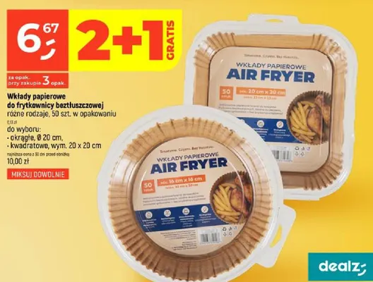 Wkłady papierowe do frytkownicy beztłuszczowej okrągłe Ø20 cm promocja w Dealz