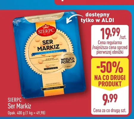Ser Markiz Sierpc plastry promocja w Aldi