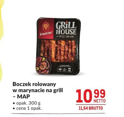 Boczek rolowany w marynacie na grill Sokołów Grill House - MAP promocja w Makro