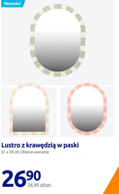 Lustro z krawędzią w paski 51x38cm promocja w Action