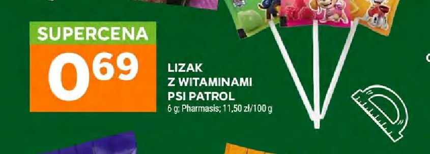 Lizak z witaminami Psi Patrol Pharmasis promocja w Stokrotka