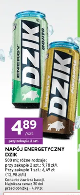 Napój energetyczny Dzik Pineapple promocja w Stokrotka