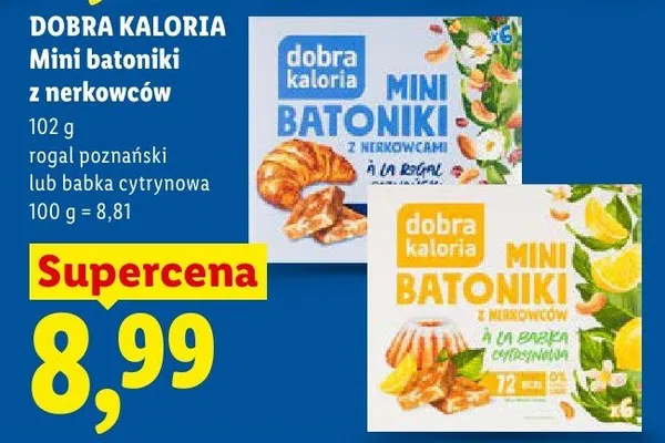 Mini batoniki z nerkowców Dobra Kaloria promocja w Lidl