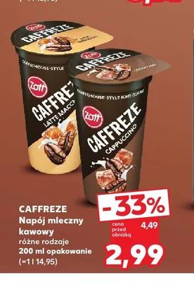 Napój mleczny kawowy Latte Macchiato Zott Caffreze promocja w Kaufland