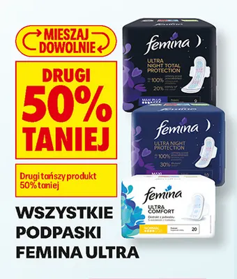 Podpaski Femina Ultra Night Total Protection promocja w Biedronka