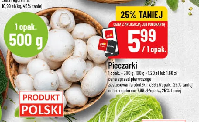 Pieczarki promocja w POLOmarket