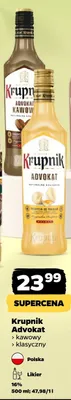 Likier Krupnik Advokat kawowy 16% promocja w Netto