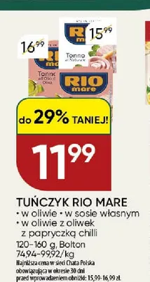Tuńczyk w oliwie z oliwek z papryczką chilli Rio Mare promocja w Chata Polska