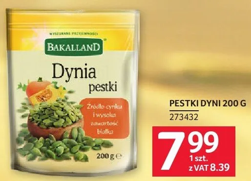Pestki dyni Bakalland 200 g promocja w Selgros