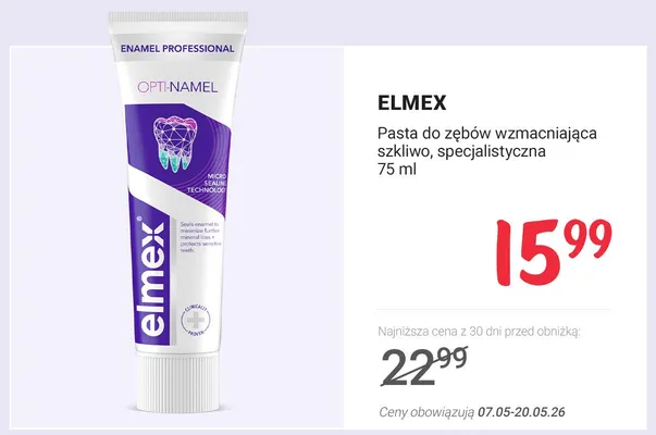 Pasta do zębów wzmacniająca szkliwo specjalistyczna Elmex promocja w Rossmann
