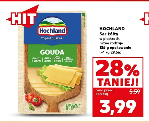 Ser żółty w plastrach Hochland promocja w Kaufland