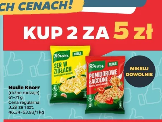 Nudle Knorr promocja w Netto