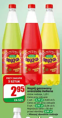 Napój gazowany oranżada Hellena różne rodzaje promocja w Dino