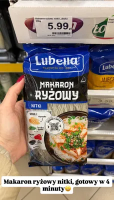 Makaron ryżowy nitki promocja w Dino