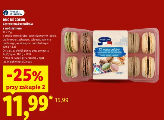 Zestaw makaroników z nadzieniem Duc De Coeur promocja w Lidl