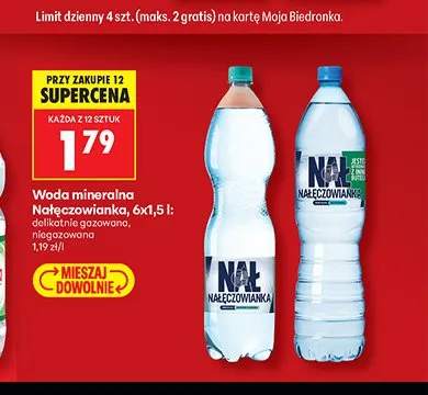 Woda mineralna Nałęczowianka niegazowana 6-pak 1,5 l promocja w Biedronka