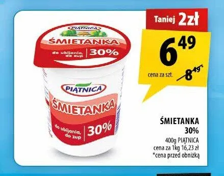 Śmietanka Piątnica 30% promocja w Arhelan