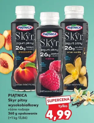 Jogurt pitny wysokobiałkowy różne rodzaje Skyr pitny promocja w Kaufland