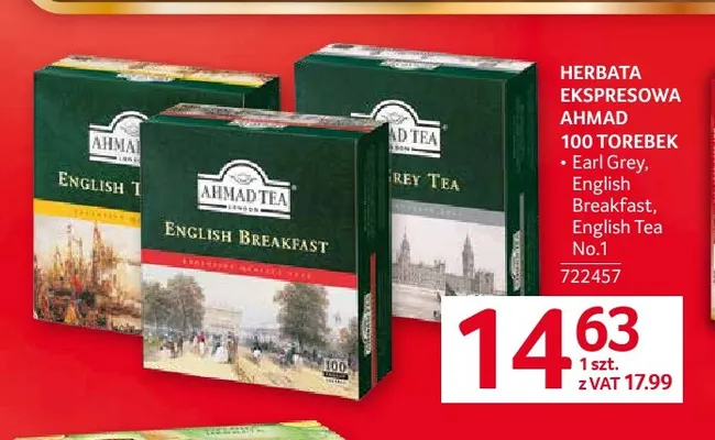 Herbata ekspresowa Ahmad Tea English Breakfast promocja w Selgros