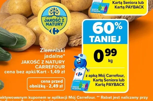 Ziemniaki jadalne Jakość z Natury Carrefour promocja w Carrefour