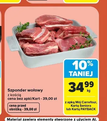 Szponder wołowy z kością promocja w Carrefour Market